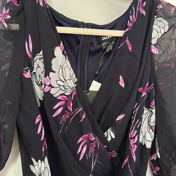 NWT DKNY Navy and Purple Floral Dress! - Picture 5 of 7